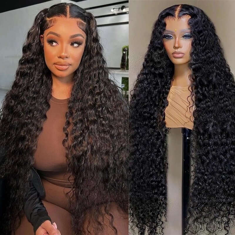 30 36 Inch Deep Wave 13x4 Lace Frontal Wig 5x5 Glueless Human Hair Wig Brazilian 13x6 Water Curly HD Lace Front Wigs PrePlucked