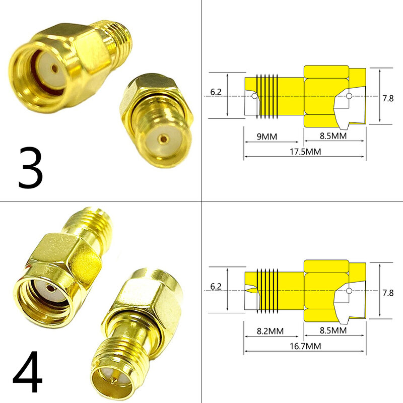 DexMRtiC 1PC SMA Male / Female RF Coax Adapter Connector Straight Right Angle T Type Splitter Goldplated NEW Wholesale