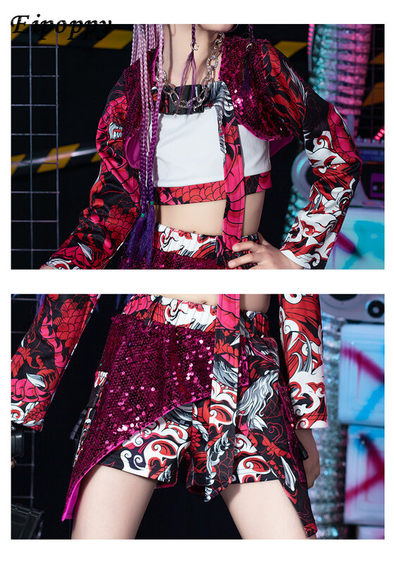 Kostum Fashion nasional anak perempuan, kostum Jazz gaya Cina, Model Catwalk, baju trendi