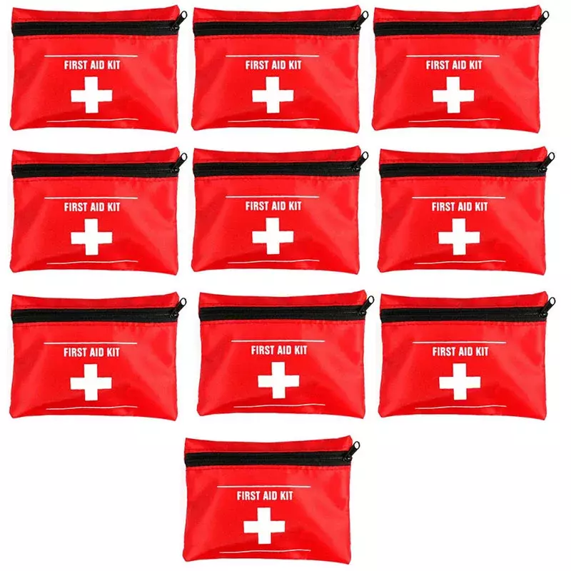 Mini saco de emergência médica vermelho Kit de primeiros socorros de sobrevivência, esportes ao ar livre, camping, casa, vazio, atacado, 10pcs