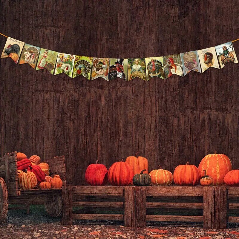 Fall Paper Banner Hanging Decorations As Shown For Autumn Thanksgiving Day Party Decoration