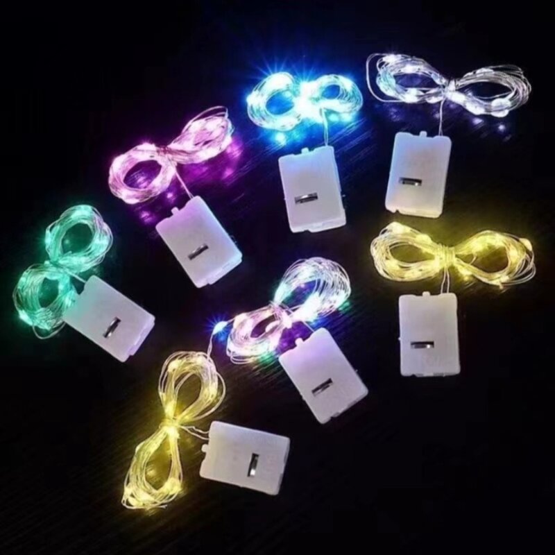 With battery LED String Lights Copper Silver Wire Garland Light  Fairy Lights Party Decoration For Christmas Wedding 1/2/3M