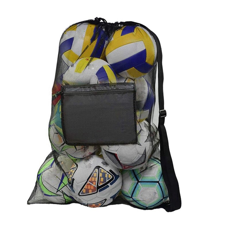 2X الثقيلة شبكة الكرة حقيبة قابل للتعديل انزلاق الرباط الرباط الرياضة معدات تخزين حقيبة