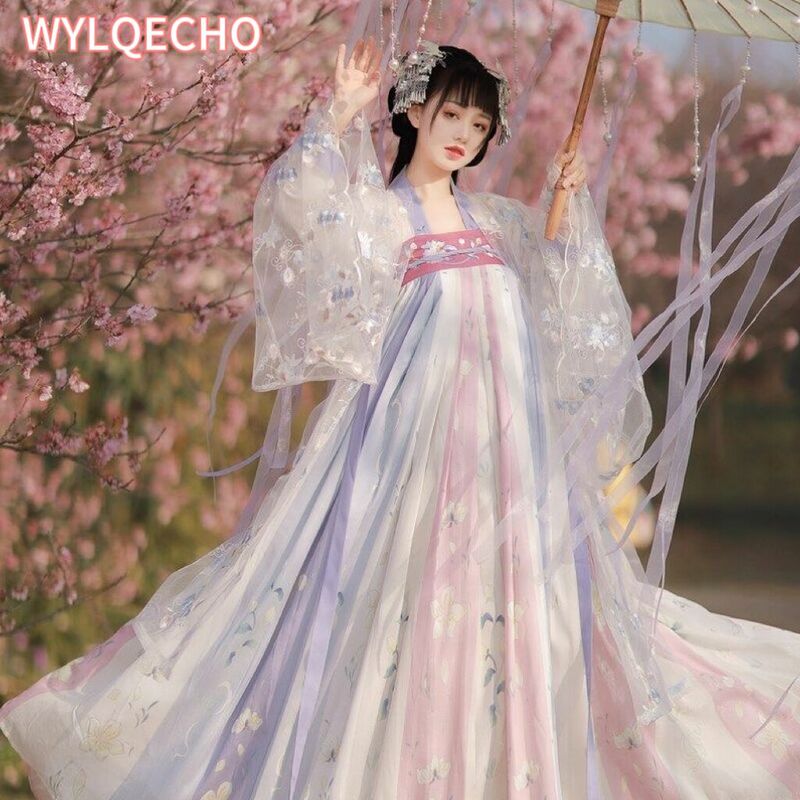 فستان رقص هانفو صيني تقليدي للنساء ، تأثيري ، زي خرافي ، سلالة الأغاني القديمة ، حجم كبير ، XL
