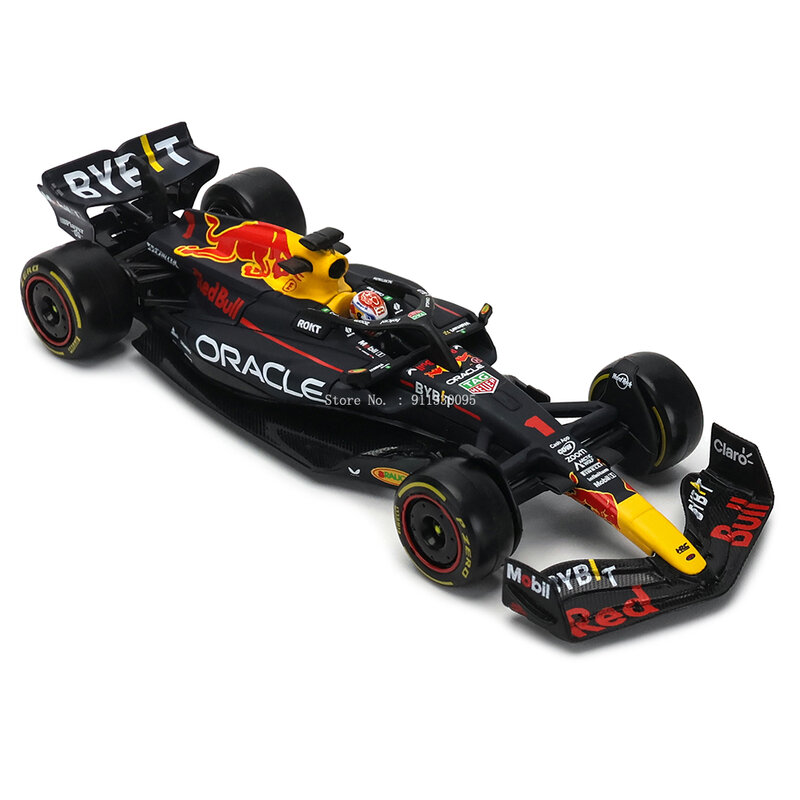 Bburago-coche de carreras de TORO ROJO, escala 1:43, F1 2023, campeón 1 # Verstappen RB19 #11 Perez, coche de aleación fundido a presión, modelo de coche de juguete, colección de regalo