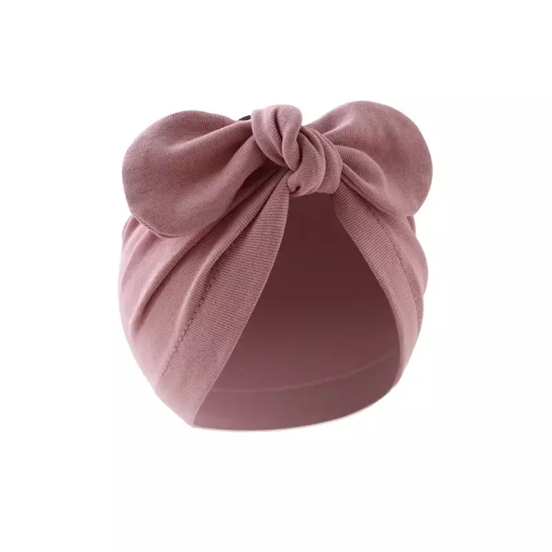 Turbante neonate ragazzi cappello carino fiore nodo orecchie da coniglio cappello cotone neonato berretti per bambini bambino accessori per capelli infantili