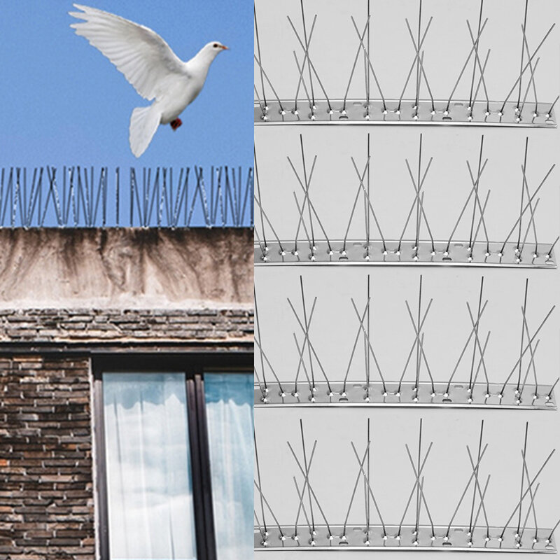 Pointes anti-oiseaux et répulsif à pigeons, acier inoxydable, dissuasif, épines d'oiseaux, lutte antiparasitaire, balcon, 33 cm, 50cm