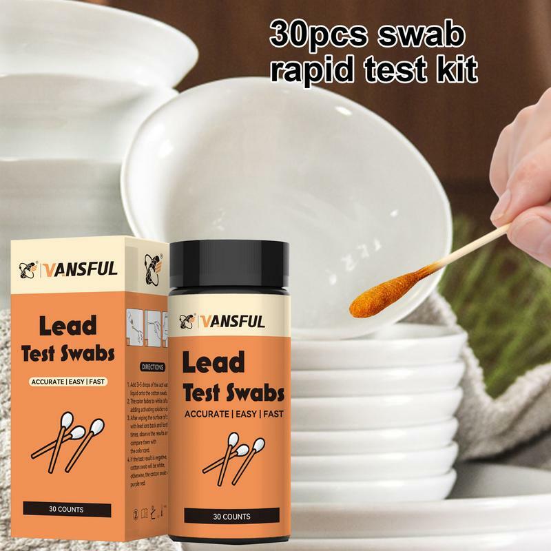 30 Pcs Lead Testing Swabs High-Sensitive Instant Lead Paint Test Kit Home Instant Test Swabs For All Painted Surfaces Metals