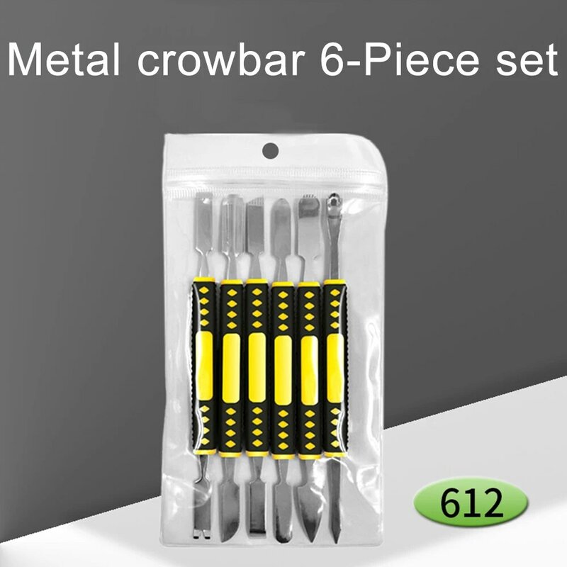 6 pz/set Metal Crowbar Kit di strumenti di riparazione per l'apertura di leva per Notebook per telefoni cellulari Dual Heads Metal Spudger set di utensili manuali per la casa