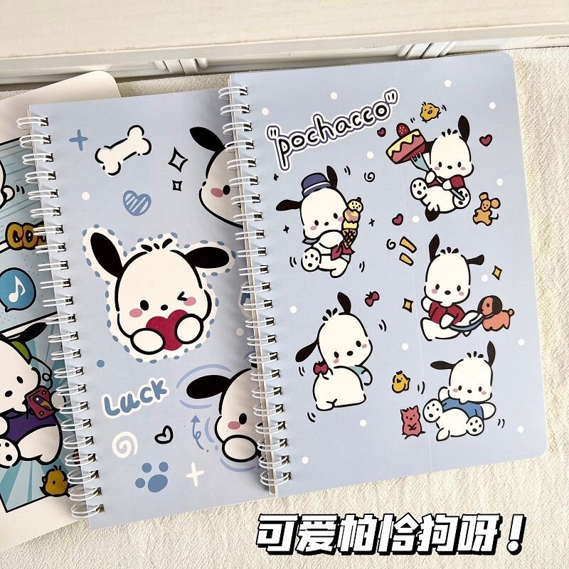 Kawali Sanrio A5 Coil Notebook para Meninas, Hello Kitty Notebook, Papelaria dos desenhos animados, Sweet Ins, Brinquedos bonitos, Presente de aniversário, Novo, 4pcs