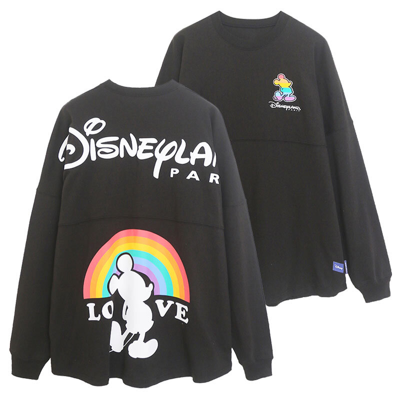 Camisola feminina com estampa Mickey Rainbow Disney World, pulôver casual, jumper extragrande, blusa de casal, unissex, Disneyland, Novo, 2024