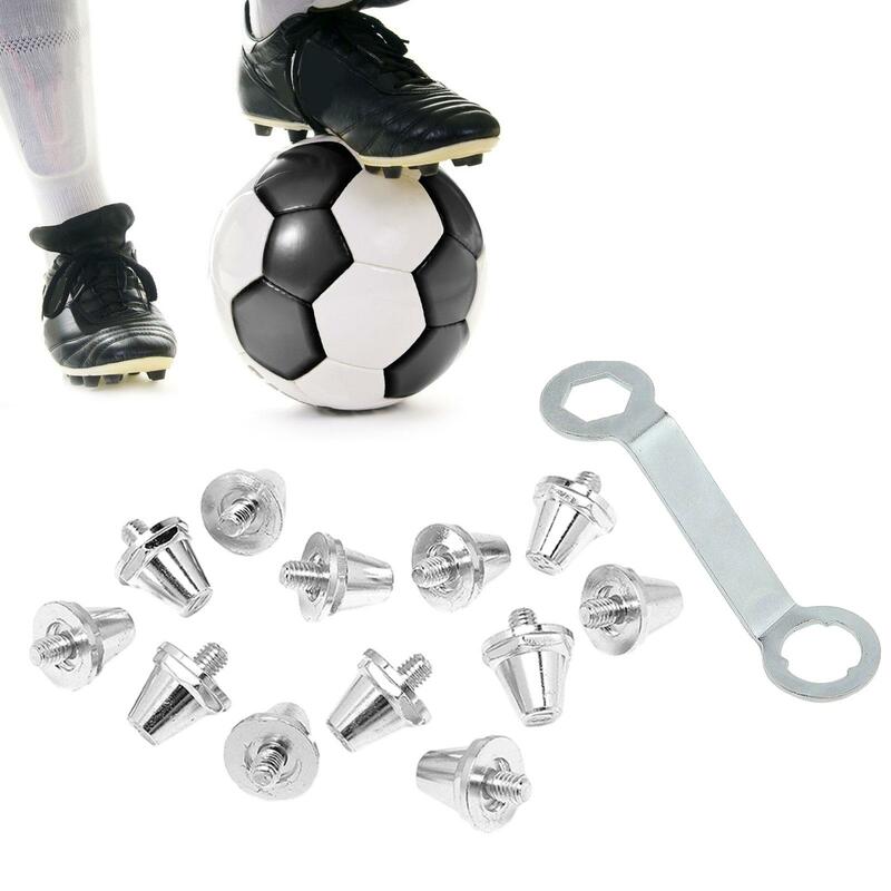 12x Football Boot Studs with Wrench Firm Ground Stable M5 Threaded Track Shoes Accessories Soccer Boot Cleats Rugby Shoes Studs