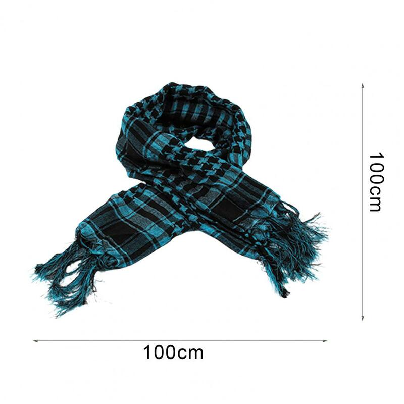 여성용 코튼 스퀘어 스카프, 격자 무늬, Keffiyeh 스카프, 가을 태슬 스카프, 긴 스카프, 히잡, 100cm