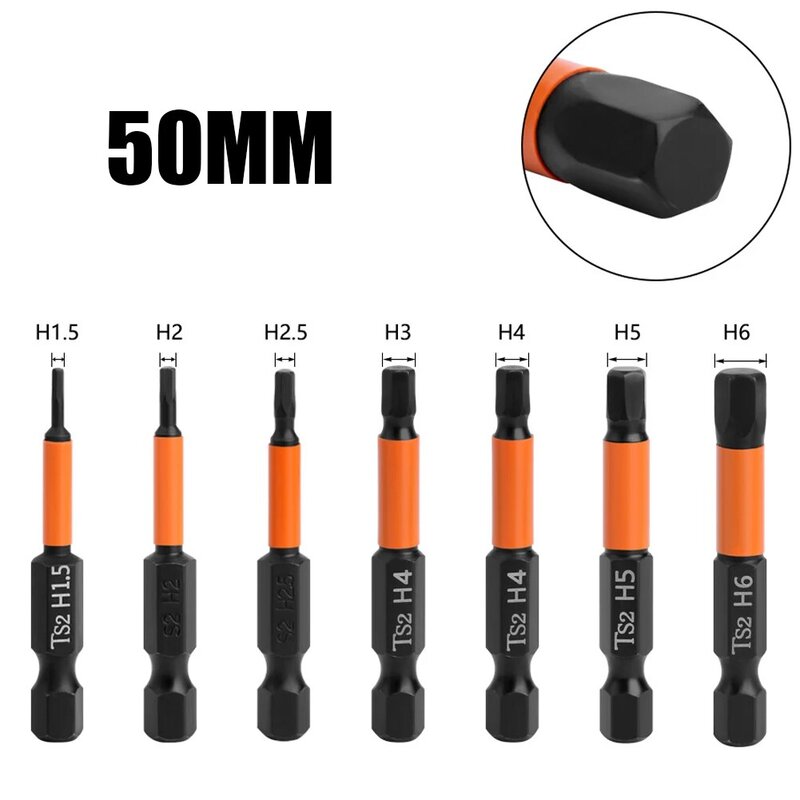 50mm Magnetic Hex Shank Screwdriver Bit H1.5 H2.5 H3.0 H4 H5 H6 Quick-Change Impact Driver Power Drill Manual Hand Tool
