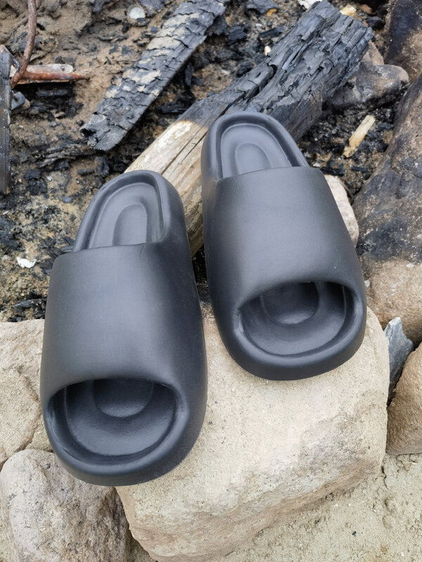 Мужские сандалии-шлепанцы из ЭВА, однотонные простые Нескользящие, мягкая подошва, удобные тапочки для душа, обувь для улицы и пар