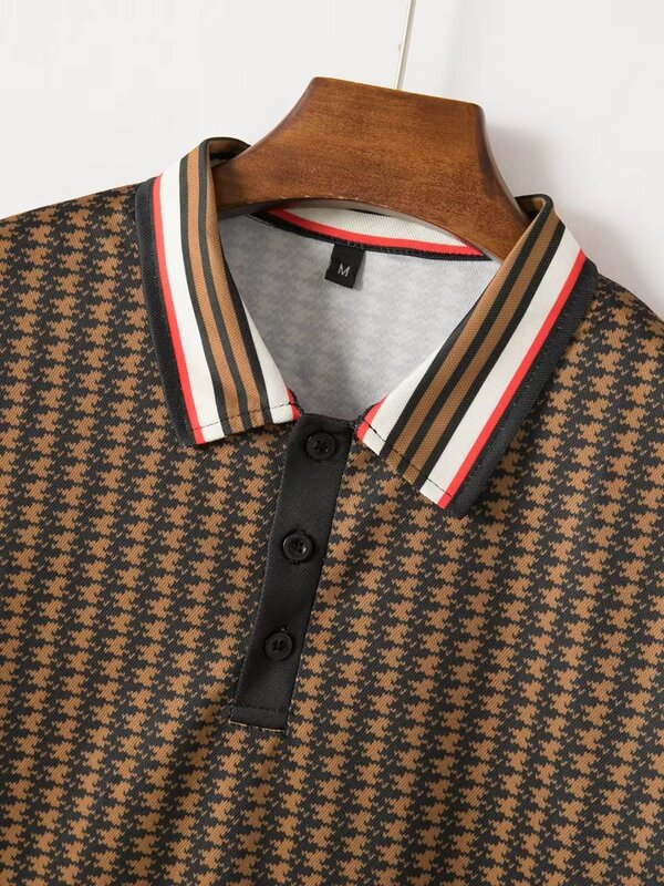Sommer Herren Polos hirts Mode Casual Print Golf Polo Polyester Kurzarm Turndown T-Shirts mikro elastische Revers Shirt Tops