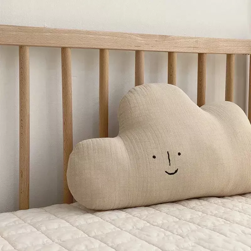 Cute gaze conforto travesseiro para o bebê, bordado carta headrest para criança, novo