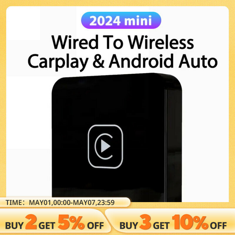 Mini Carplay&Auto Box Dongle Wired To Wireless For Audi Toyota Mazda Nissan Chevrolet Suzuki Subaru Kia Ford Opel Skoda Hyundai