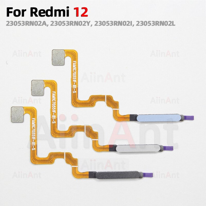 Botón de encendido del lado trasero del hogar, escáner de dedo de identificación táctil, Sensor de huellas dactilares, Cable flexible para Xiaomi Redmi 12, 12C, 13C, 12R, 4G, 5G, piezas