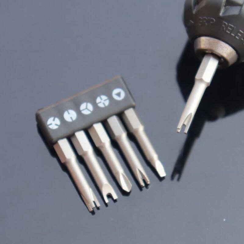 Conjunto de chaves de fenda em forma de U, tipo Y, cruz interna triangular, três pontos, ferramenta de bits, 50mm, 5 peças
