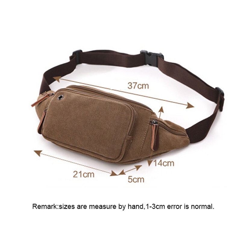 2023 Leisure Men's and Women's Solid Canvas Waistpack Fashion Versatile Travel Outdoor Chest Bag One Shoulder Crossbody Backpack