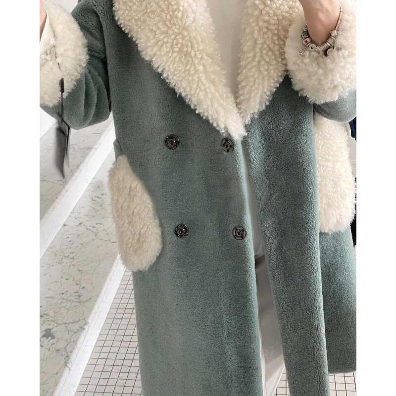 Женская модная зимняя меховая куртка, элегантное уличное длинное пальто Y2K, Женский утепленный Повседневный плюшевый шерстяной кардиган, пальто