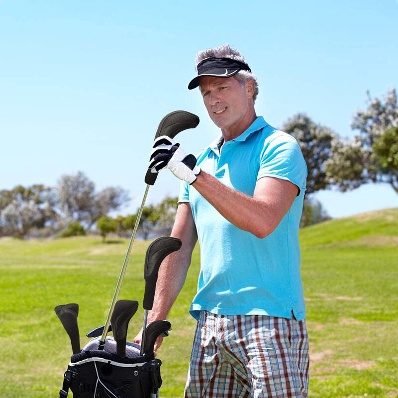 3 Stuks Lange Hals Golf Club Head Covers Hout Driver Protect Headcover Fairway Golf Headcover Golf Accessoires Voor Outdoor Training