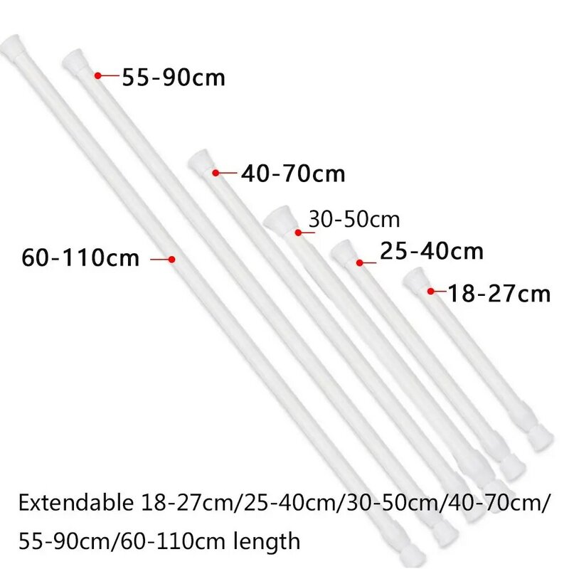 Barra extensible multifuncional con resorte, poste telescópico ajustable para cortina, producto de baño para el hogar, 18-110cm
