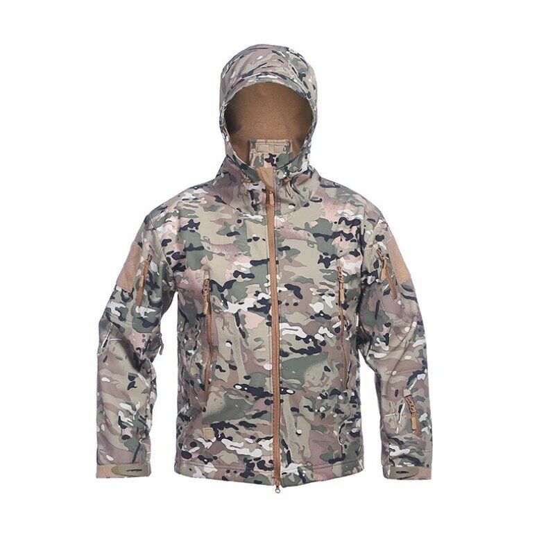 Outdoor Clothes Shark Skin Warm Suit Camouflage Coats Men Autumn Winter Soft Shell Waterproof Windproof Fleece Coats