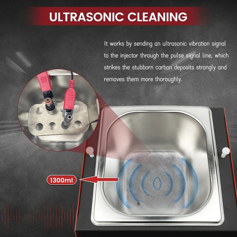 QpKung UNT50 máquina de limpieza ultrasónica para inyector de motocicleta, herramienta de limpieza para Yamaha, Kawasaki, Suzuki, BMW, Honda