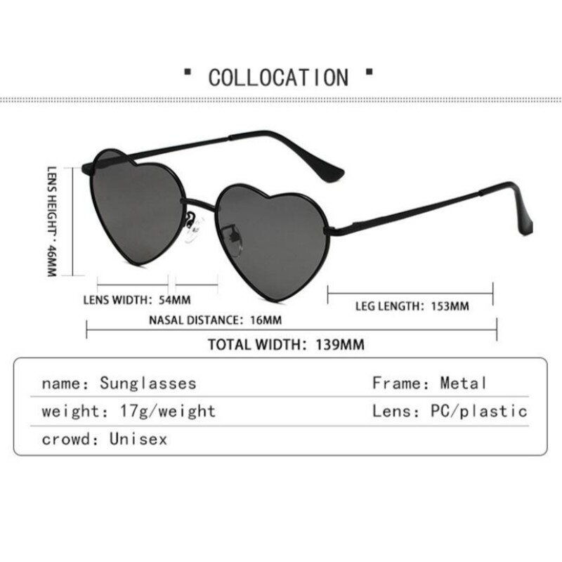 Gafas de sol de Metal con forma de corazón para mujer, lentes de sol femeninas con degradado, UV400, para exteriores