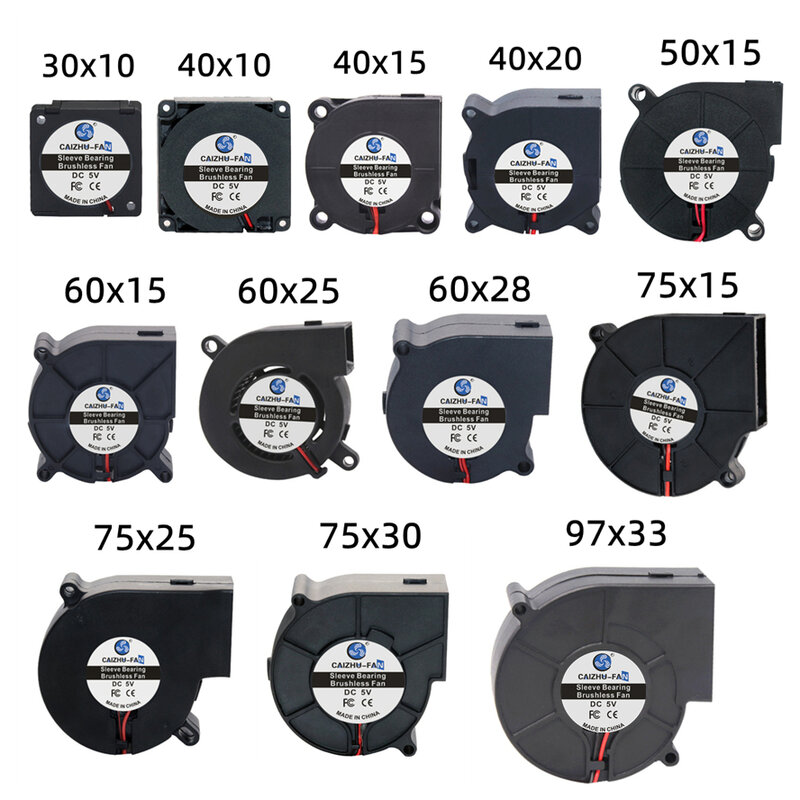 Brushless Ventilador, Ventilador do Umidificador, Ventilador do Fogão de Indução, DC 5V, 12V, 24V, 30mm, 40mm, 50mm, 60mm, 75mm, 97 milímetros