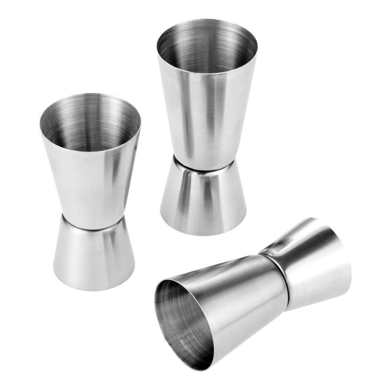 15/30 20/40 25/50ml Stainless Steel Measuring Cups Party Wine Cocktail Shaker Double Tone Jigger Shot Drinks Rectification Mixed