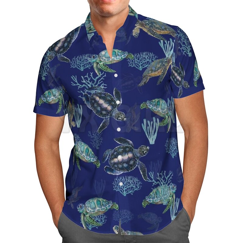 Kaus Musim Panas Hawaii Gurita 3D Seluruh Cetak Kaus Hawaii Pria UNTUK WANITA Kaus Kasual Harajuku Uniseks
