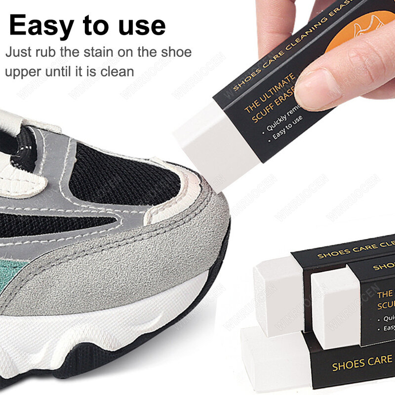 1ชิ้นฟองน้ำเมลามีนสำหรับบูตรองเท้าหนังกลับหนังกลับแปรงขัดรองเท้าทำความสะอาดคราบสกปรกเครื่องมือเช็ดถู
