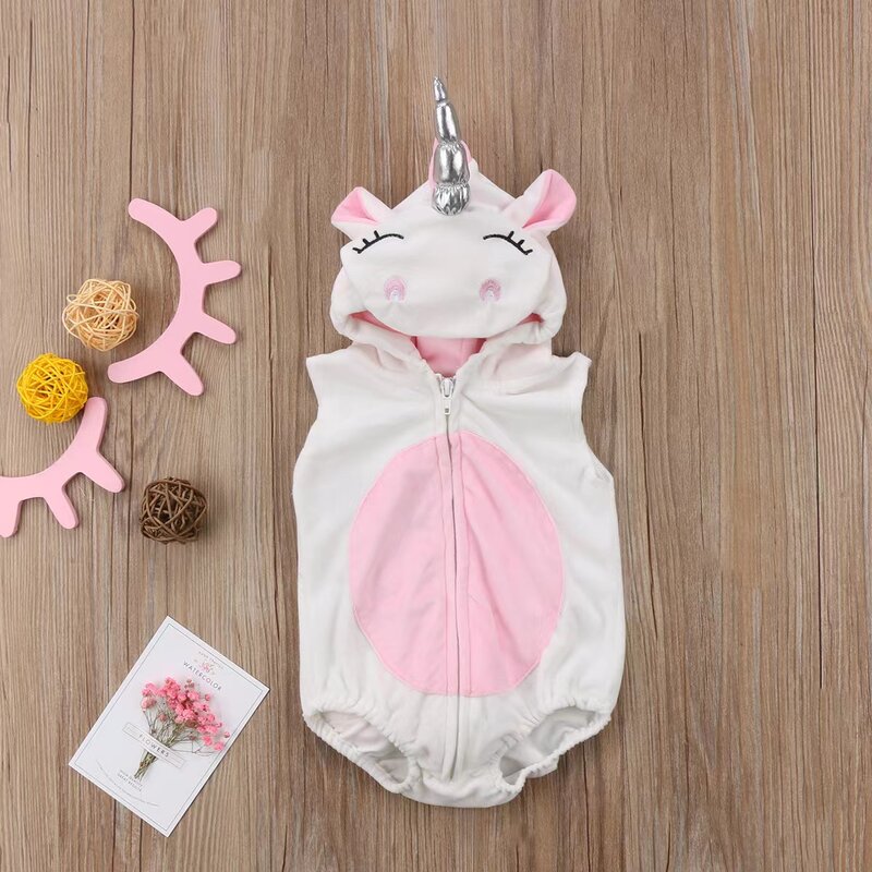 Pelele de lana con diseño de unicornio para bebé, mono de Animal para niño, vestido de Cosplay, conjunto sin mangas, envío gratis