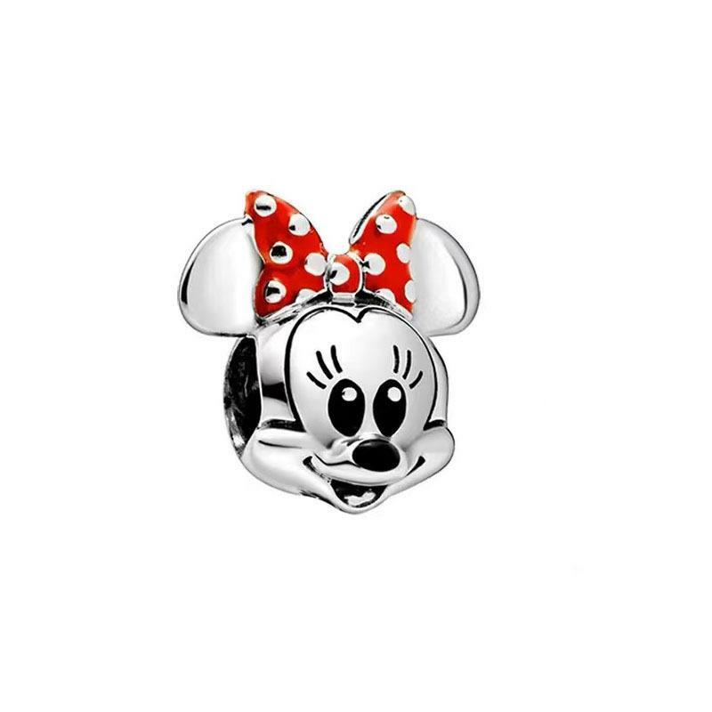 Ciondolo in lega Disney Mickey Minnie Mouse Charms ciondolo con perline bracciali adatti braccialetti accessori per gioielli da donna fai da te regali di compleanno
