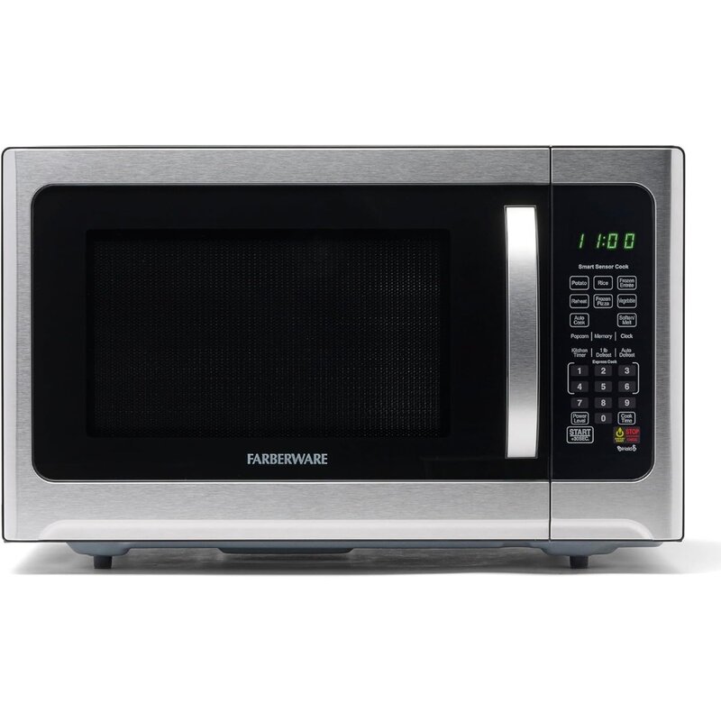Farberware meja Microwave 1100 watt, 1.2 cu ft Sensor Microwave Oven dengan LED