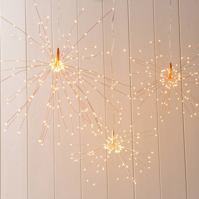 Outdoor Indoor LED String Lamp IP65 8 Modes Hanging Starburst Firework Fairy String Light Xmas Backyard Decoration Lamp