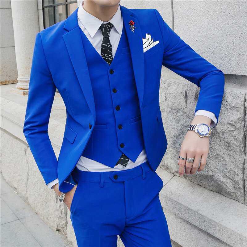 ZL5 traje de novio ajustado y de moda para hombre, estilo coreano