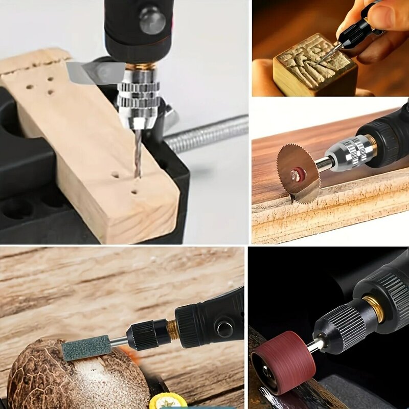 مجموعة أدوات دوارة لاسلكية USB ، قلم نقش خشبي سهل الاستخدام للمجوهرات والزجاج المعدني ، مثقاب لاسلكي صغير