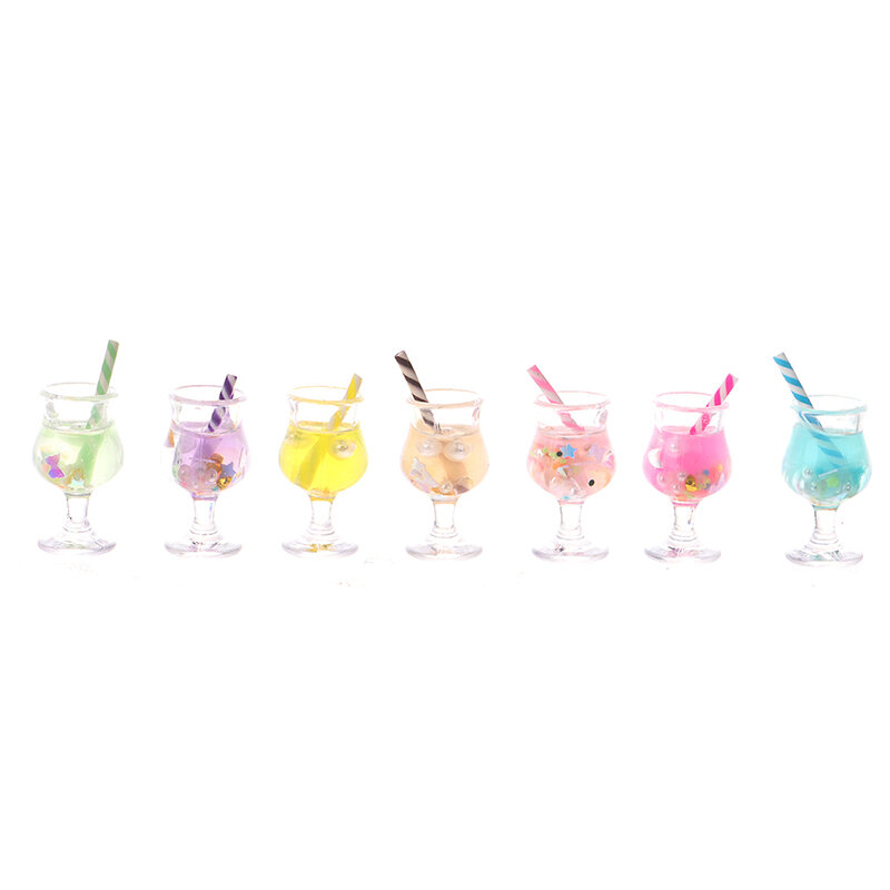 Mini tasse de boisson colorée pour maison de poupée, 2 pièces, Miniature, décoration alimentaire, jouet