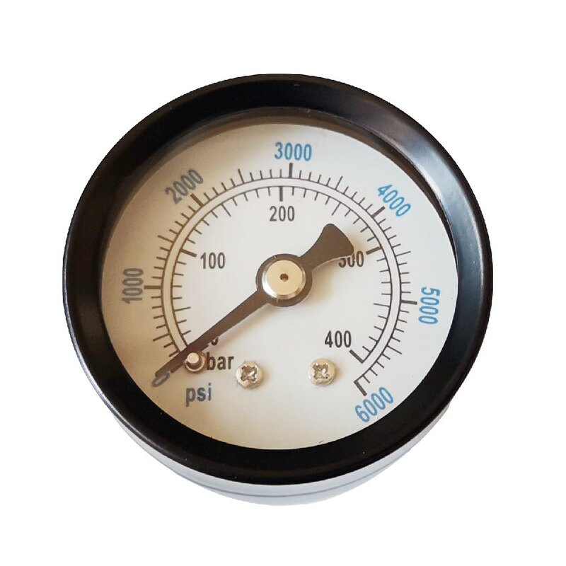 Manometer belakang tekanan tinggi 40mm, Manometer NPT Thread 1/8 Bar 6000PSI untuk Gas udara