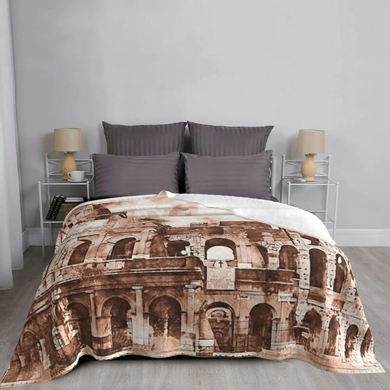 Colosseum, Romawi selimut lempar hangat merek mewah Sofa dekoratif cosplay halloween selimut anime
