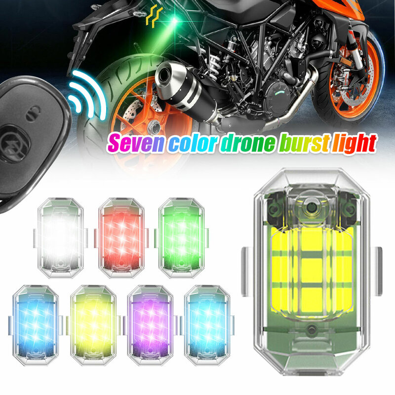 미니 LED 드론 스트로브 램프, 무선 원격 제어, 방향 지시등, 충돌 방지 경고등, 자전거 항공기 야간 비행, 7 가지 색상