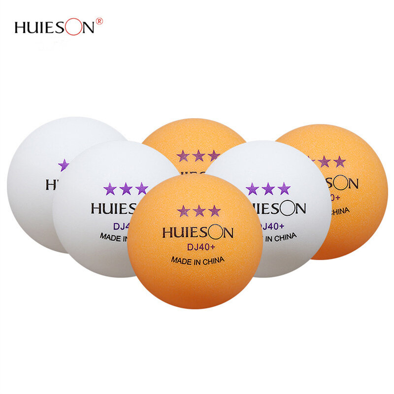 Huieson bola tenis meja DJ40 + 3 Bintang ABS, bahan baru bola tenis meja profesional, bola Ping Pong untuk latihan