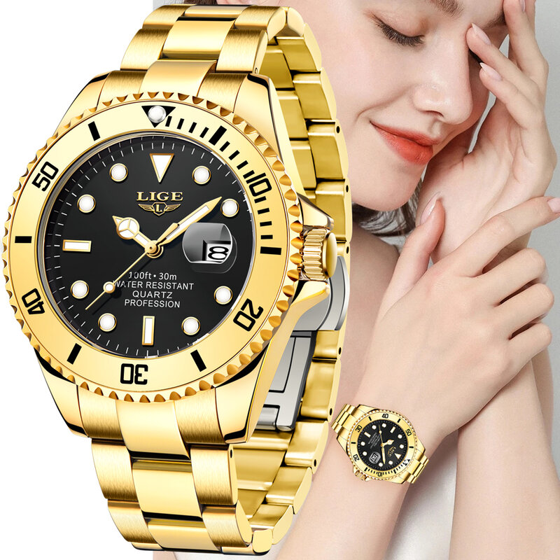 Relogio Feminino 2023 Luik Nieuwe Vrouwen Horloges Top Brand Luxe Goud Vrouwen Armband Diver Horloge Dames Jurk Quartz Horloge