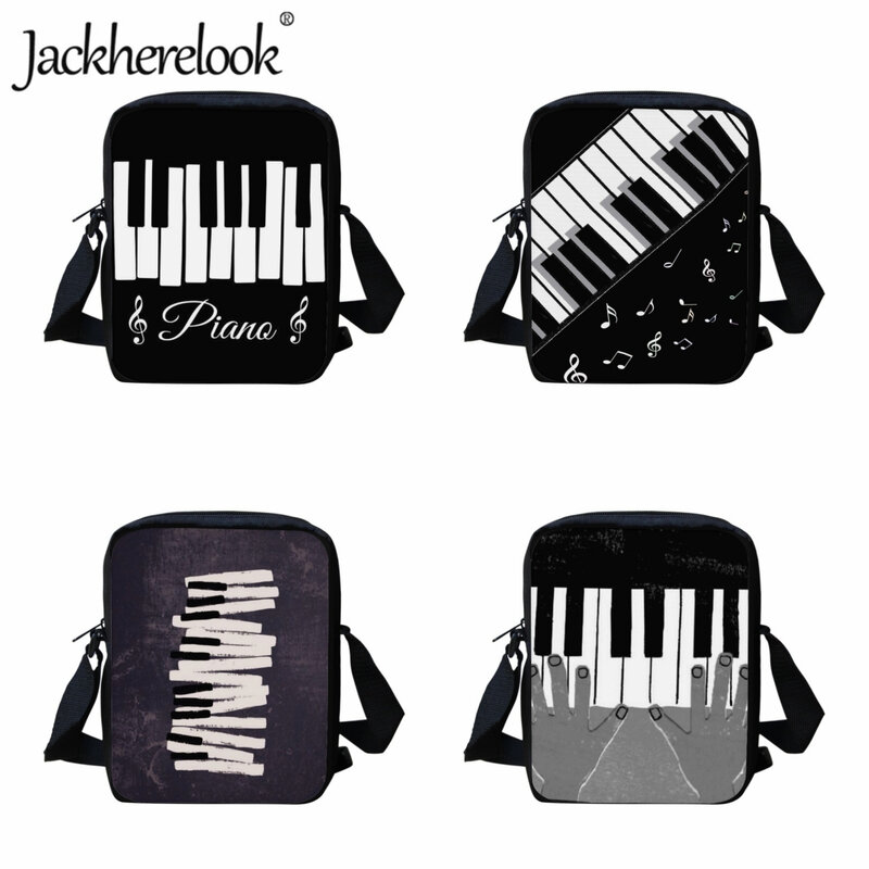 Jackherelook Artistic Piano Key Crossbody Bags School Kids Fashion Messenger Bag Casual Boys Girls Shoulder Bag Customized Gift