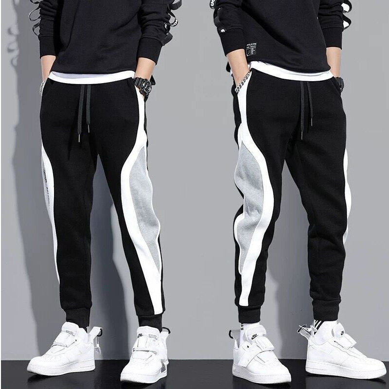 Męskie spodnie moda uliczna elastyczne stopki Hip Hop Joggers Harajuku