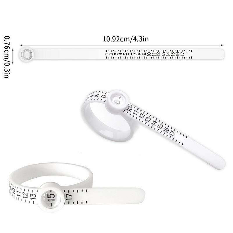 Ring Sizer com janela ampliada, ferramenta de medição, ferramenta de medição reutilizável, tamanho americano, 1-17